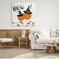 thumbnail image 2 of Stupell Indtries Boo Phrase with Orange Pumpkins Witch Hats,36 x 36,Design by Sally Swatland, 2 of 6