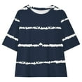 thumbnail image 7 of WQQZJJ Teen Girls Clothes,Casual Striped Tops Crew Neck Short Sleeve T-Shirt Stylish Summer Loose Comfortable Shirt, 7 of 7