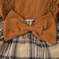thumbnail image 4 of Bellafa Baby Girl Long Sleeve Plaid Skirt Bodysuit Newborn Girls Ribbed Lace Ruffle Romper Dress Headband Outfits Infant Fall Winter Clothes, 4 of 8