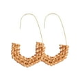 thumbnail image 2 of Deago Rattan Earrings Lightweight Geometric Tassel Woven Bohemian Earrings Handmade Straw Wicker Braid Hoop Drop Dangle Earrings for Women, 2 of 9