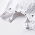 thumbnail image 5 of IBTOM CASTLE Baby Boy Gentleman Outfit Formal Tuxedo Suit Bowtie Romper Overalls with Vest Hat Birthday Wedding Party Clothes 6-9 Months White - Short Sleeve, 5 of 8