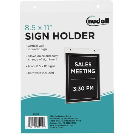 NuDell Acrylic Sign Holders, Clear, 1 Each (Quantity)