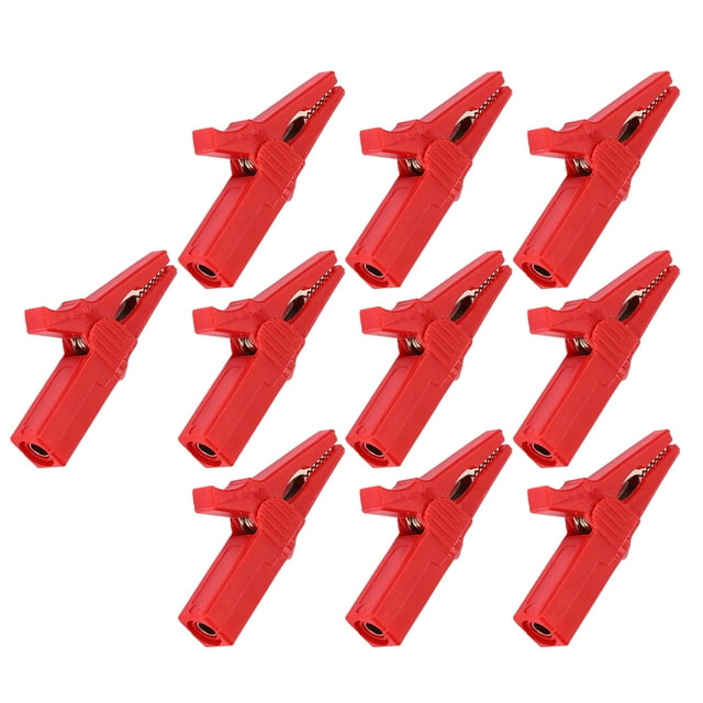 Battery Clamp Battery Charger Clamp Battery Test Clamp Electric Test Clip Jumper Clamp 10PCS Battery Clamp 4mm Banana Jack Rear Brass Nickel Plated Full Protection For Ships RVs