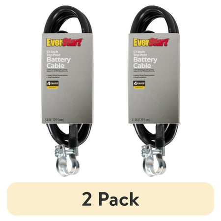 (2 pack) Everstart LF51-4L-77 4-Gauge Top Post Battery Cable, 51-Inches