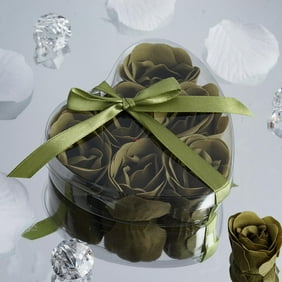 BalsaCircle Gift Boxes with 6 Rose Soaps - Willow Green
