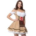 thumbnail image 2 of Vestido tirolés de terciopelo para el Oktoberfest de Costume GRAJTCIN, color caqui S, 2 of 6