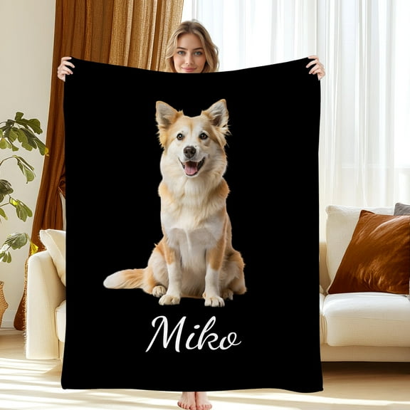 JML USA Print Custom Flannel Blanket - Soft Personalized Photo & Text Throw for Kids, Pets, & Adults, Multiple Sizes Available, Fast Shipping