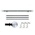 thumbnail image 2 of Curtain Rod Black Extendable Curtain Rod 48" to 120" Adjustable Curtain Rods Includes rods, ball finials, 3piece brackets, hardware kits, 2 of 8