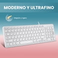 thumbnail image 5 of Perixx PERIBOARD-213W Teclado de tijera USB silencioso con cable -  Diseño compacto con teclado numérico - Blanco - QWERTY Español con Ñ, 5 of 7