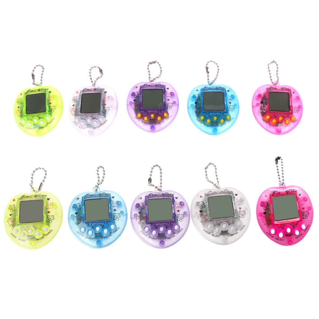 Virtual Digital Pet Electronic Game Machine With Keychain Cute Square Shape LCD 