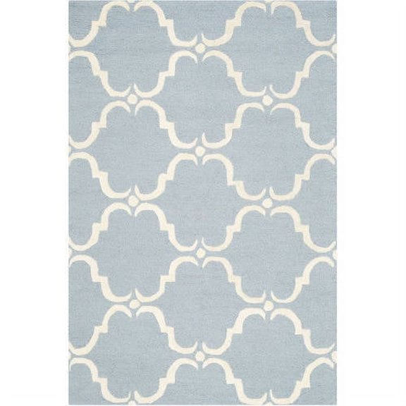 SAFAVIEH Cambridge Hamilton Geometric Wool Area Rug, Blue/Ivory, 6' x 9'
