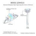 thumbnail image 6 of Rosec Jewels Ethiopian Opal Solitaire Ring for Women with Diamond (6X8 MM, AAA Grade), 14K White Gold, US 10.00, 6 of 8