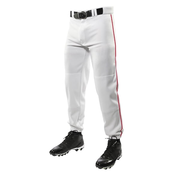 Champro Men's Triple Crown With Braid Baseball Pant White | Scarlet 3XL