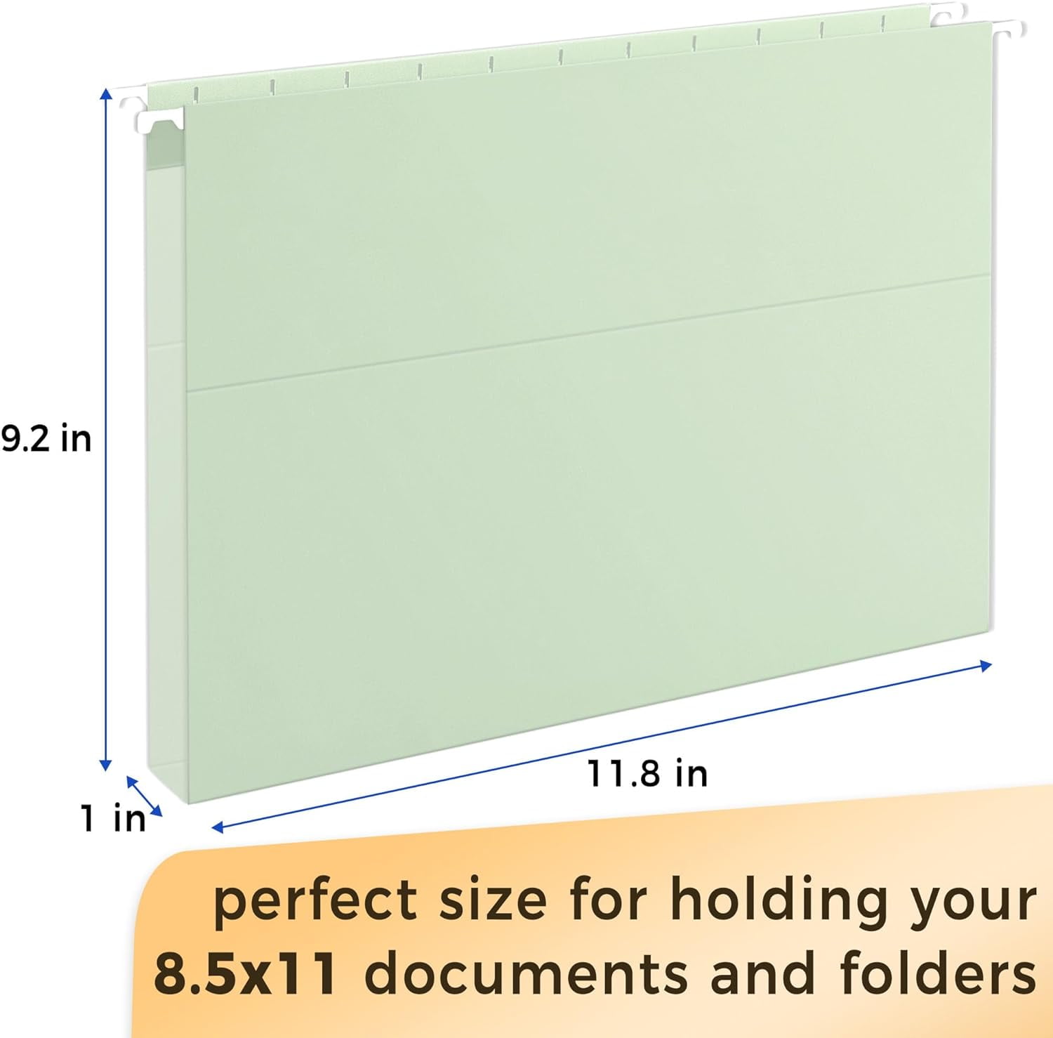 Hanging File Folders Letter Size, Pastel Colors, 25 Count Letter Size File Folders with 1/5-cut Tabs, Heavy Duty 1 Inch Expansion, Stay Organized for Your Home and Office Bulk File