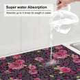 thumbnail image 5 of Yiaed Rose Mix Leopard 2 Print Highly Absorbent Microfiber Kitchen Counter Mat, Dish Drying Pad for Dishes, Utensils, Pots and Pans, Large 18" x 24", 5 of 7