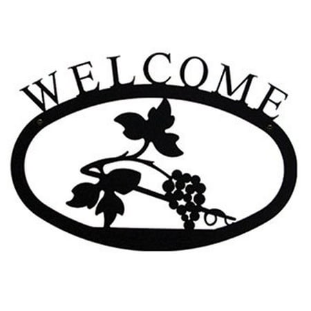 Village Wrought Iron WEL-157-S Small Welcome Sign-Plaque - Grapevine