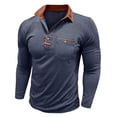 thumbnail image 6 of Kalauyu Men's Casual Shirts Classic Long Sleeve Basic Button T-Shirt Lightweight Cotton Golf Tops with Pocket, 6 of 6