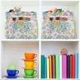 thumbnail image 6 of Coolnut Colorful Flowers Foldable Canvas Storage Bin, Sturdy Fabric Storage Basket with Handles, Storage Cube Box for Organizing Shelf Nursery Toy Closet 1PCS#95 Home Decor, 6 of 7