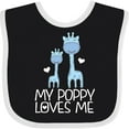 thumbnail image 3 of Inktastic My Poppy Loves Me Boys Giraffe Grandson Boys Baby Bib, 3 of 4