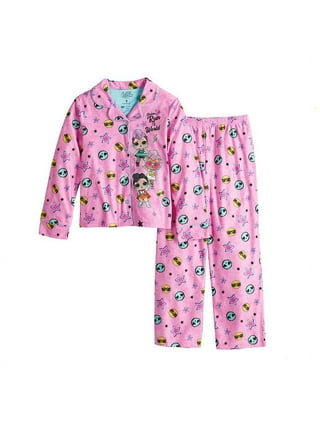 Crew Kids Crew Lounge Pink Checkered Fleece Grandpa Pajamas AL2688, Size 3X | Pajama Set | Macaroni Kids