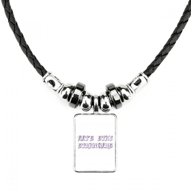 Stay Strange Invitation Art Deco Fashion Necklace Jewelry Torque Leather Rope Pendant