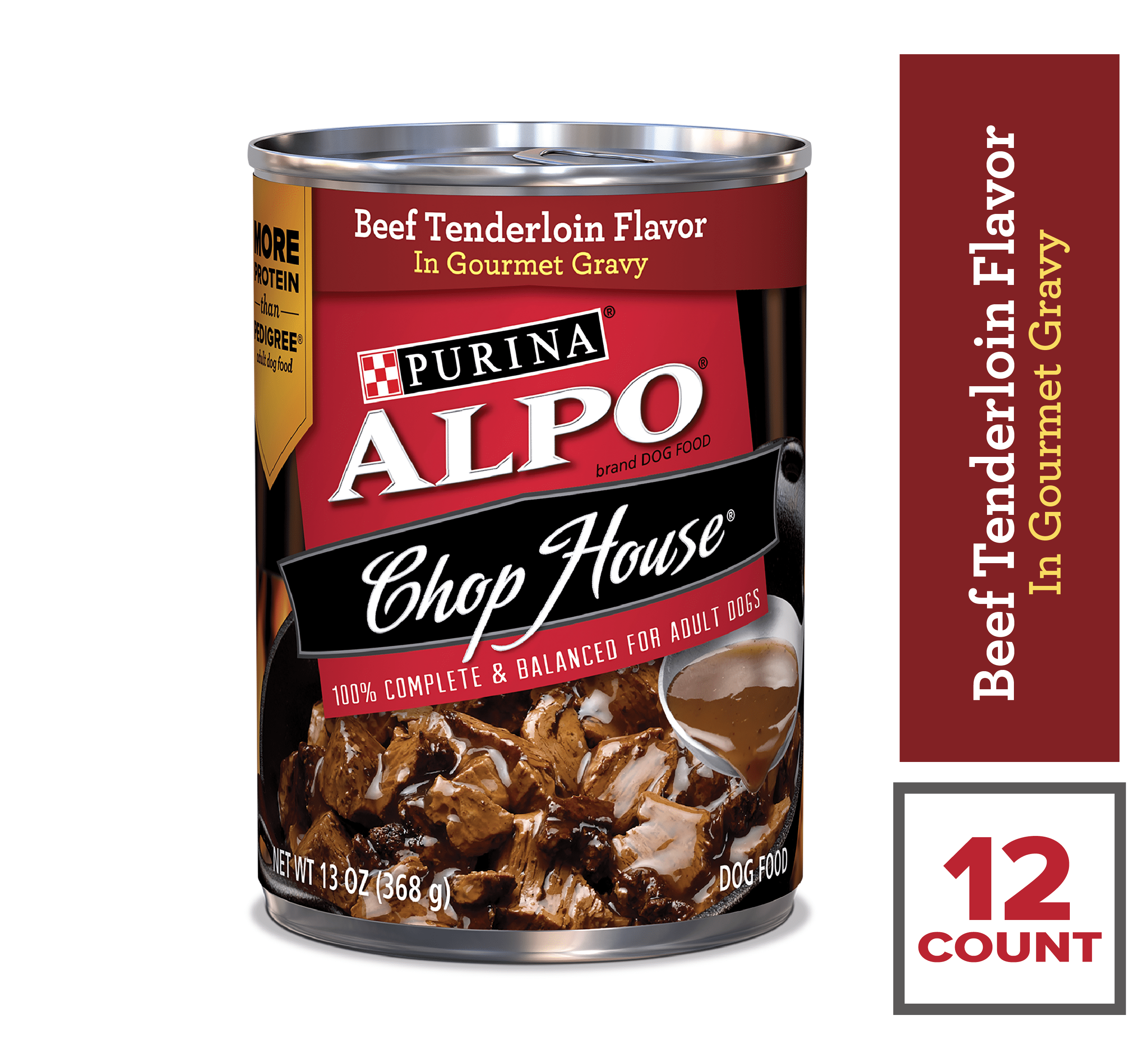 (12 Pack) Purina ALPO Gravy Wet Dog Food, Chop House Beef Tenderloin