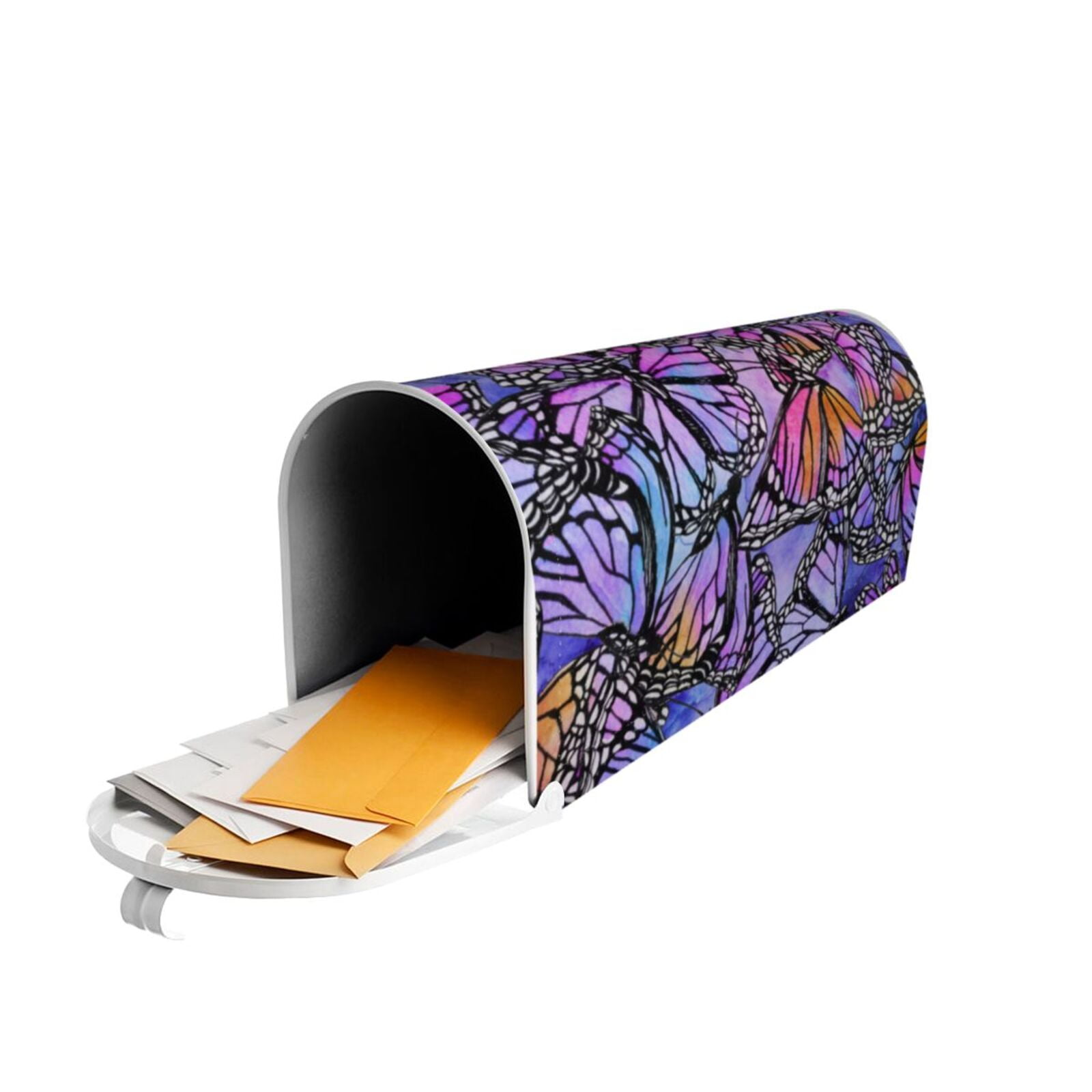 Logiee Watercolor Butterflies Print Post Letter Box Wrap Decor, Mailbox Cover Suitable for Standard Mailbox and Large Size Mailbox,Outdoor Yard Decoration-25.5x21 in
