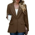 thumbnail image 4 of VINUSLI Women's Blazers for Women Trendy Business Jackets Long Sleeve Open Front Cardigan Work Suit Fall Fashion Professional Clothes 2024 Office Attire Jacket,Brown,L, 4 of 8
