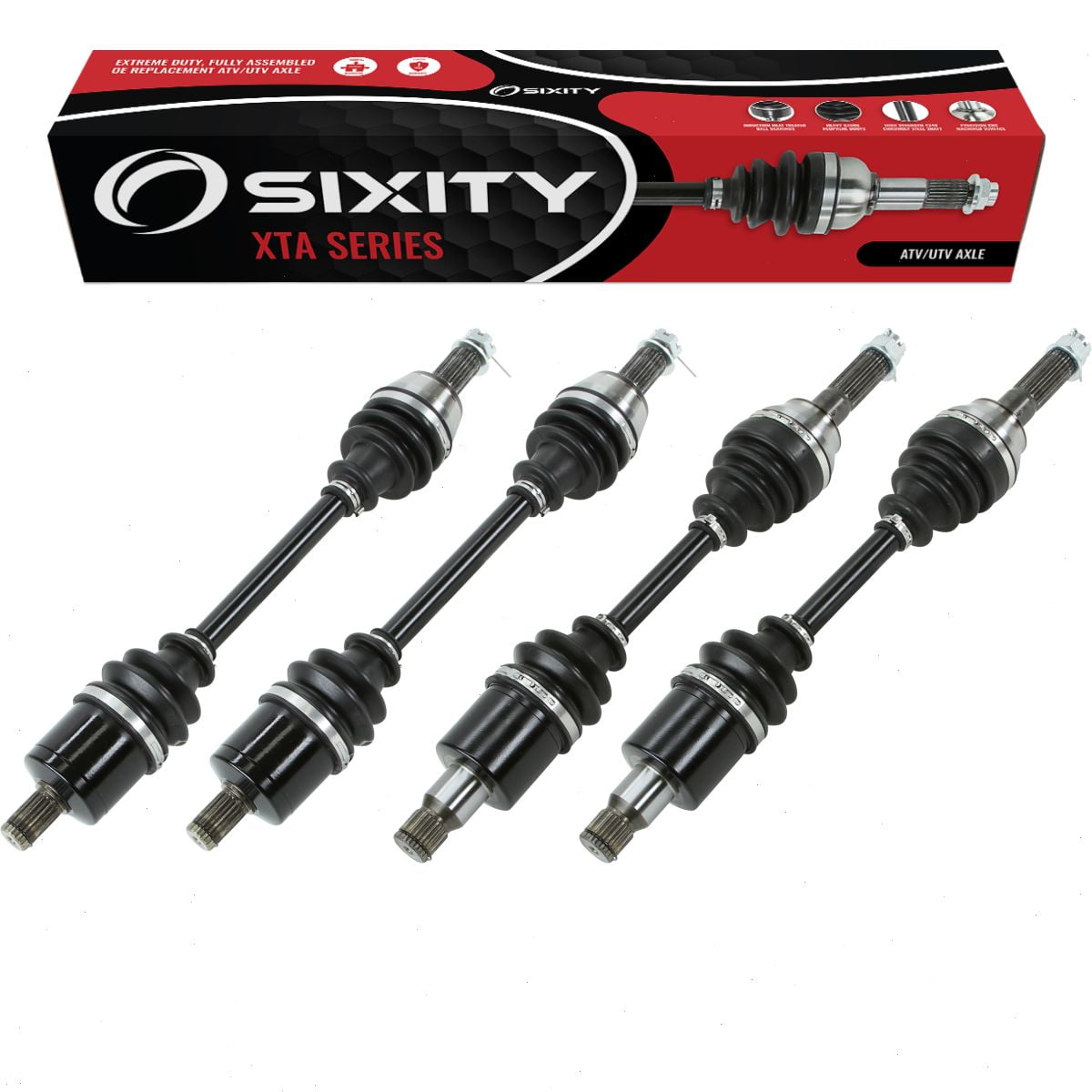 4 pc Sixity XTA Front Rear Left Right Axle compatible with Polaris