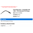 thumbnail image 2 of Front Brake Hose - Compatible with 1968 - 1970 Chevy C10 Pickup 1969, 2 of 2