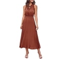 thumbnail image 2 of Birdeem Robes Amincissantes Sans Manches Décontractées à Col Rond pour Femmes avec Ceinture, 2 of 7