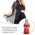 thumbnail image 4 of Guardurnaity Bufanda brillante de lujo, chal para sombra de protección solar, hilo fino femenino, borla de encaje hueco largo, capas de boda, Ropa, zapatos y accesorios Miscelánea Rojo, 4 of 6