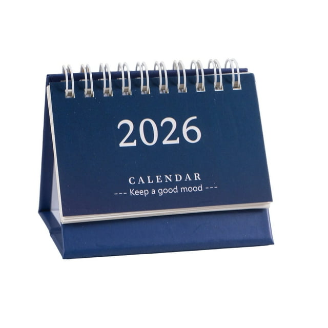 Mini Desk Calendar 2026, Standing Flip Academic Year Small Desk Calendar- Use Jan 2026 to Dec 2026 Monthly Desktop Calendar- Thick Paper Twin-Wire Binding for Home/Office, Multicolor