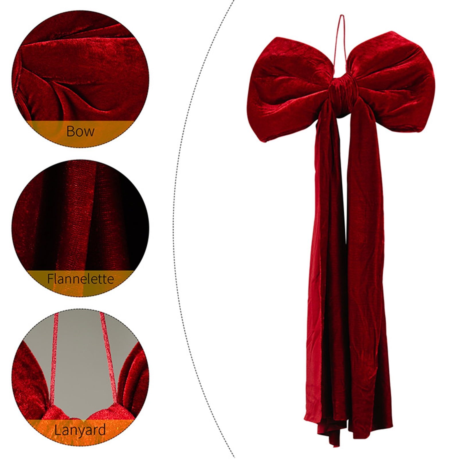 Dserhfy Large Christmas Tree Topper Bow Red Velvet Ribbon Gift Bows for Home Wreath Birthday Wedding Party Room Wall Backdrop Decoration