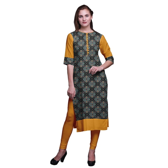 Bimba Kurta Droite pour Femmes, Haut Indien Imprimé, EthnicKurti