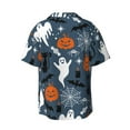 thumbnail image 5 of Uemuo Halloween Pattern Cotton Linen Short Sleeve Shirts,Casual Lightweight Button Down Shirts,Vacation Beach Summer Tops-XX-Large, 5 of 7