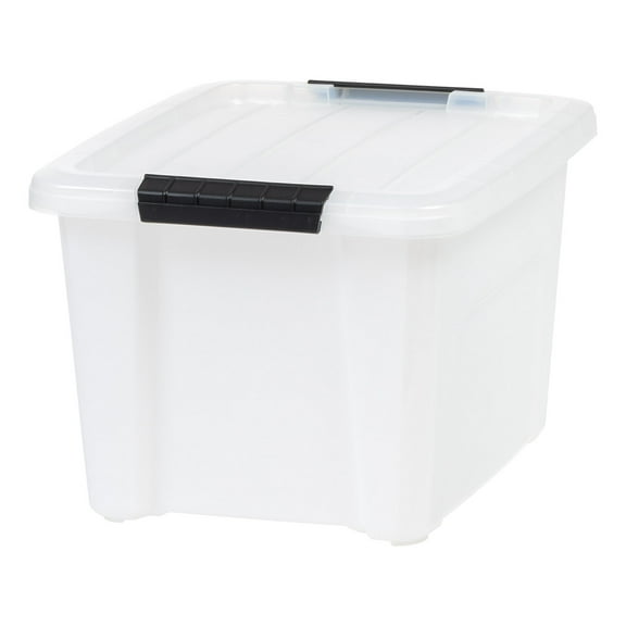 IRIS 20 Qt. Plastic Storage Bin with Lid, Stackable Storage Containers, Tote