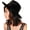 1 Pack: Felt Fedora Black, variant on Women Classic Felt Fedora Wide Brim Floppy with Belt Buckle Panama Hat