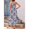 thumbnail image 2 of Vestido de verano para mujer Dokotoo, cuello en U, tirantes finos, azul, 2 of 5
