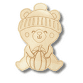 thumbnail image 2 of Unfinished Wood Etched Cute Pumpkin Bear Shape 4" / 1/4", 2 of 2