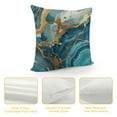 thumbnail image 4 of PHYHOO Teal Marble Throw Pillow Covers , Gold Crack Pillow Covers, Abstract Metallic Texture Cushion Covers, Luxury Shinny Boho Hippie Fluid Reversible Decorative Pillow Covers White, 4 of 5