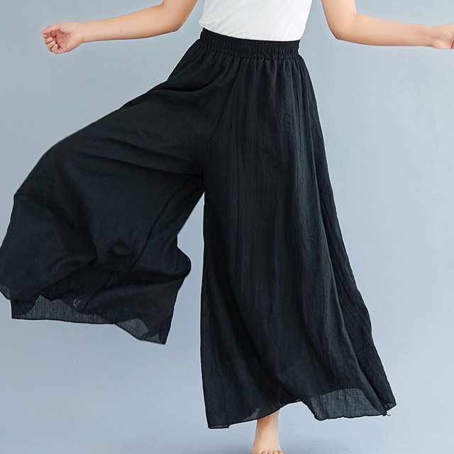 unbranded 1Par Amplios Y Cómodos De Y Lino Para Mujer En Negro