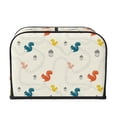 thumbnail image 2 of Honeii colorful Squirrel Nuts Print 4 slice Toaster Cover, Two Slice Toaster Dust-proof Cover For Kitchen Small Appliance and Fingerprint Protection, 2 of 7