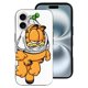 thumbnail image 2 of Funda de TPU Garfield para iPhone 16: ultrafina, a prueba de golpes, antiamarilleo, resistente a arañazos, compatible con carga inalámbrica, agarre mejorado, estilo negro., 2 of 7