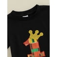 thumbnail image 6 of vera natura 2Pcs Baby Boy Birthday Outfits Short Sleeve Crown Print T-Shirt + Shorts Set Infant Clothes, 6 of 8