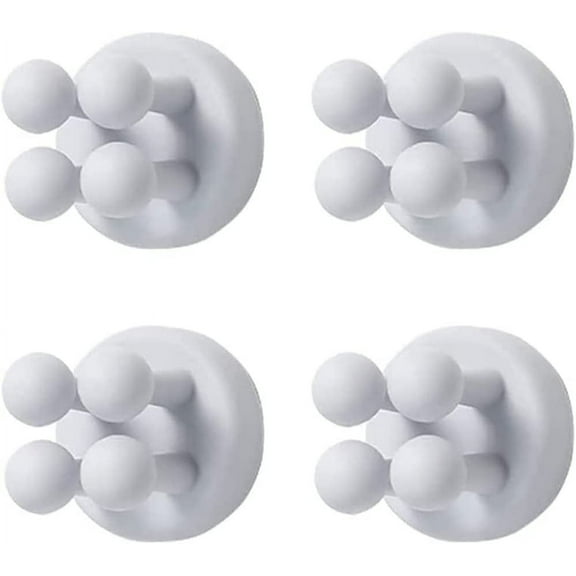 Silicone Hooks Set of 4, Purple, Waterproof Razor Holder for Shower, Toothbrush Holder Wall Mounted