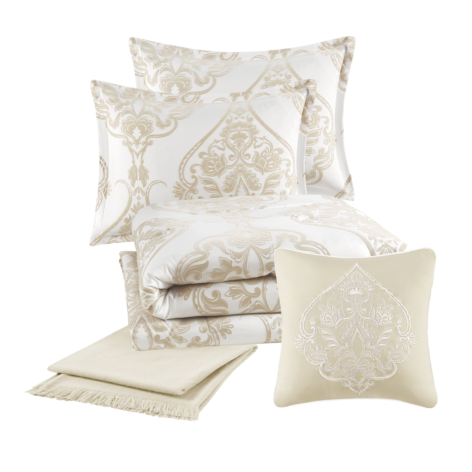 Mainstays 5-Piece Vanilla Dream Medallion Comforter Set, King