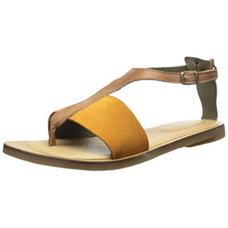El Naturalista Women's NF35 Tulip Flat Sandal, Wood/Carrot, 38 EU/7-7.5 M US