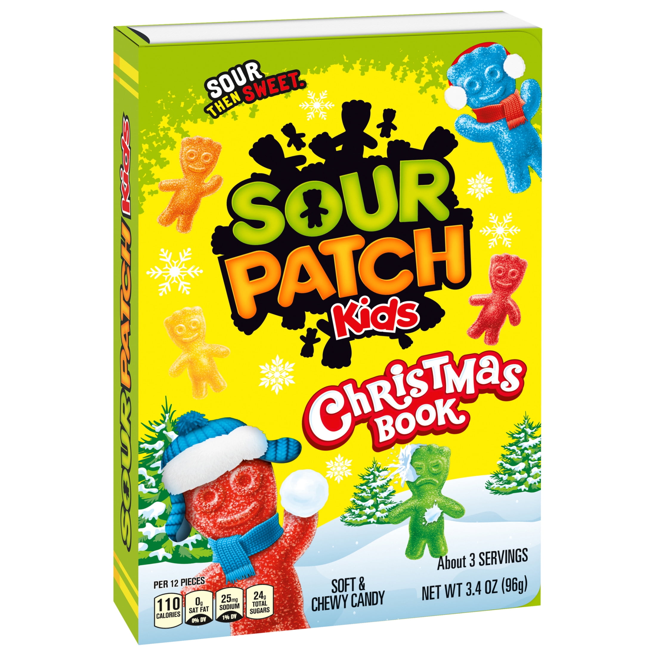 SOUR PATCH KIDS Soft & Chewy Candy, Christmas Storybook, Stocking Stuffer,  3.4 oz 