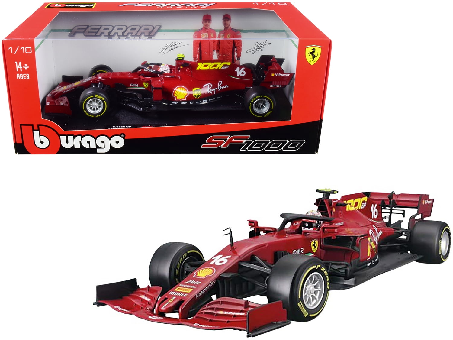Bburago 1//43 Ferrari F1 SF1000 2020 GP Tuscany 2 car model set Vettel /& Leclerc